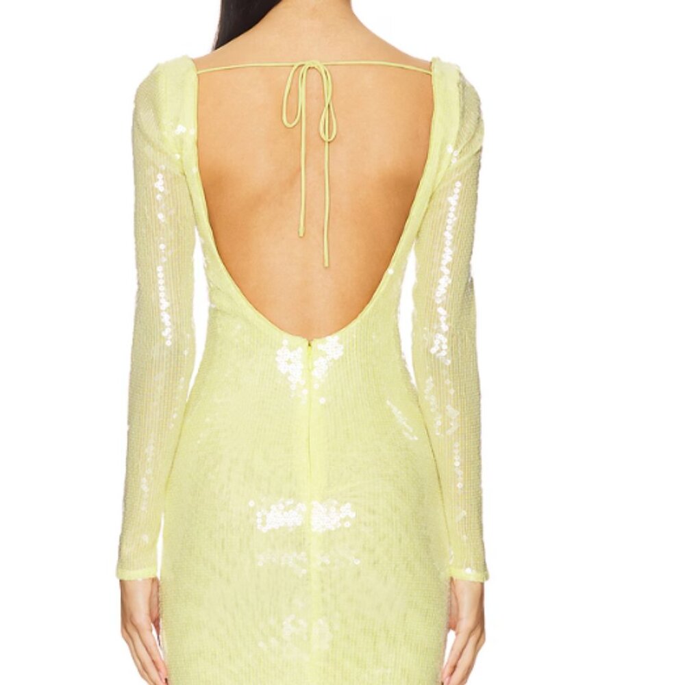 Bardot Verona Sequin Maxi Dress Canary Yellow